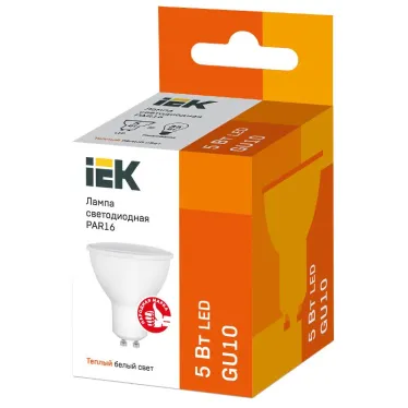 Лампа светодиодная PAR16 софит 5Вт 230В 3000К GU10 IEK