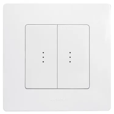 ETIKA Переключатель двухклавишный с подсветкой белый автоматические зажимы 10AX