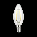 Лампа светодиодная филаментная LED 11 Вт 830 лм 4100К свеча нейтральный E14 AC 220В прозрачная колба Black Filament Gauss