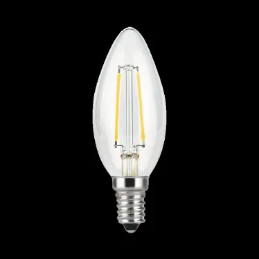 Лампа светодиодная филаментная LED 11 Вт 830 лм 4100К свеча нейтральный E14 AC 220В прозрачная колба Black Filament Gauss