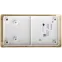Блок: розетка + выключатель трехклавишный бежевый