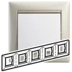 VALENA Рамка 5 постов горизонтальная жемчужная