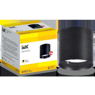 LIGHTING Светильник 4014 накладной потолочный поворотный под лампу GX53 черный IEK