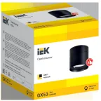 LIGHTING Светильник 4014 накладной потолочный поворотный под лампу GX53 черный IEK