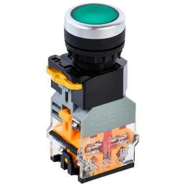 Кнопка D8-11D d-22мм 1з+1р с подсветкой зеленая