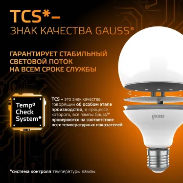 Лампа светодиодная LED 16 Вт 1480 лм 3000К шар G95 теплый E27 AC 220В Black Gauss
