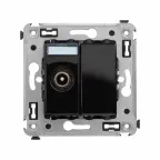 Avanti Розетка TV в стену, проходная, ''Черный квадрат''