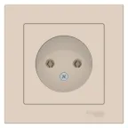 Розетка ATLASDESIGN без заземления 16А в сборе бежевый