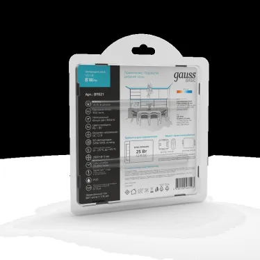 Лента светодиодная LED 5050/60-SMD 8 Вт/м 900 лм/м 4000К DC 12В IP20 10мм (блистер 2м) Basic Gauss