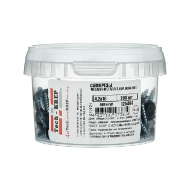 Саморез по металлу 4,2х16 остроконечный (200шт) - ведро