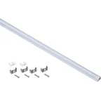 Профиль алюминиевый для светодиодной ленты 1607 накладной прямоугольный 2м с комплектом аксессуаров (опал) IEK