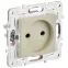 SKANDY Розетка без заземления с защитными шторками 10А SK-R01B бежевый IEK