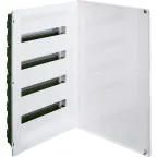 Щит встраиваемый пластиковый 4х18, белая дверь с клеммником заземления нейтрали