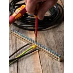 Шина PEN ноль-земля 8х12мм 24 отверстия латунь крепеж по центру PROxima