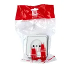 Прага Розетка 10А без заземления IP44 белая