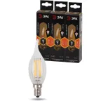Лампа светодиодная F-LED BXS-9W-827-E14 (филамент, свеча на ветру, 9Вт, тепл, E14) (10/100/4000)