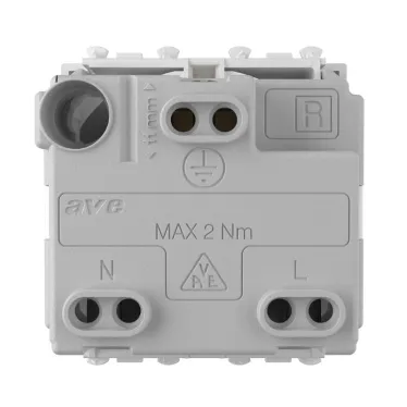 Avanti Розетка ''Белое облако'', 2P+E, с защитными шторками, 2 модульная