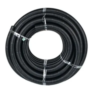 Труба ПНД гибкая гофрированная d50мм, тяжёлая с протяжкой, 20м, цвет черный PROxima