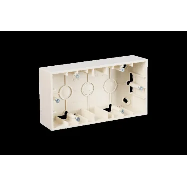 15 Коробка для наружного монтажа на 2 поста слоновая кость