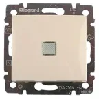 Выключатель одноклавишный, с подсветкой, в рамку, слоновая кость