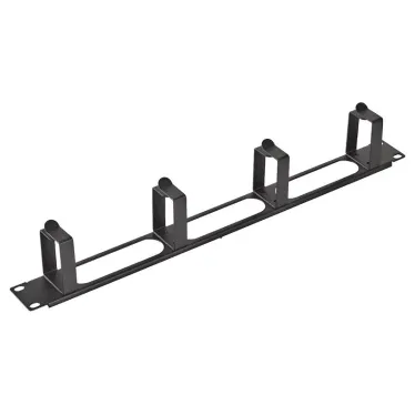 Органайзер кабельный горизонтальный с окнами 4 кольца 1U черный