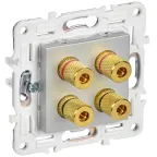 SKANDY Аудиорозетка 4-местная SK-A01S серебряный IEK