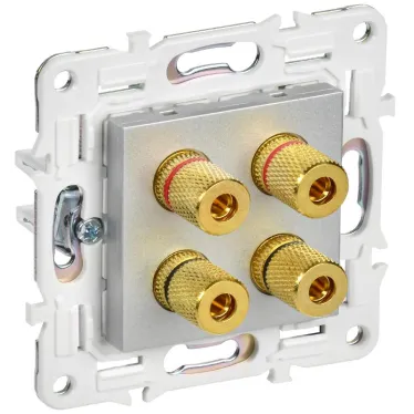 SKANDY Аудиорозетка 4-местная SK-A01S серебряный IEK