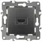 Розетка HDMI, Эра12, графит, 12-3114-12