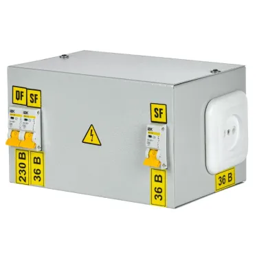 Ящик с понижающим трансформатором ЯТП-230/36/0.25 IP30 с 3 автоматами УХЛ4