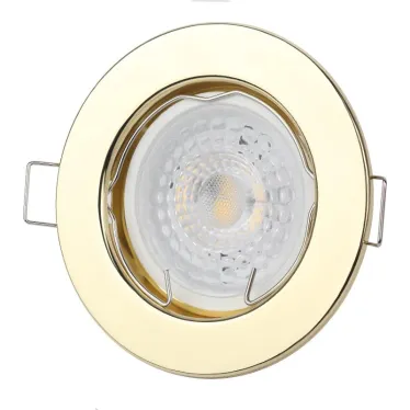 Светильник штампованный MR16,12V/220V, 50W золото ST1 GD