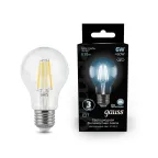 Лампа светодиодная LED 6Вт E27 220В 4100К A60 | 102802206 | Gauss
