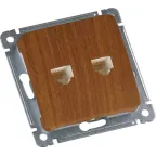 MASTER Розетка компьютеная и телефонная скрытой установки, в рамку, дуб