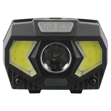 Фонарь налобный светодиодный GB-608 на батарейках, 3xAAA, 5Вт, 7 режимов, черный