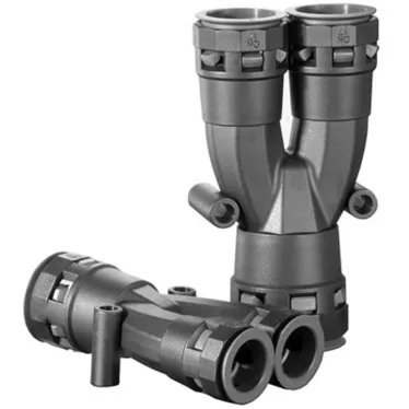 Разветвитель DN 1х48 + 2х36 мм полиамид черный