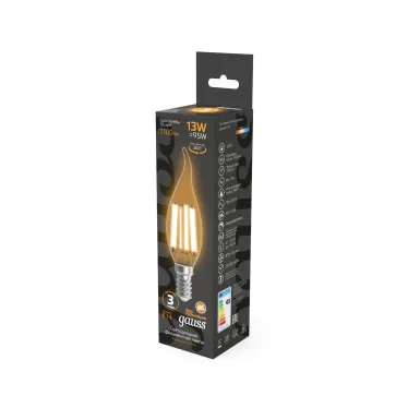 Лампа светодиодная Filament Свеча на ветру 13W 1100lm 2700К Е14 LED 1/10/50 | 104801113 | Gauss