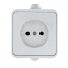 Прага Розетка 10А без заземления IP44 белая