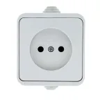 Прага Розетка 10А без заземления IP44 белая