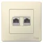 BLANCA скрытой установки розетка двойная компьютерная RJ45, молочный