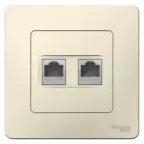 BLANCA скрытой установки розетка двойная компьютерная RJ45, молочный