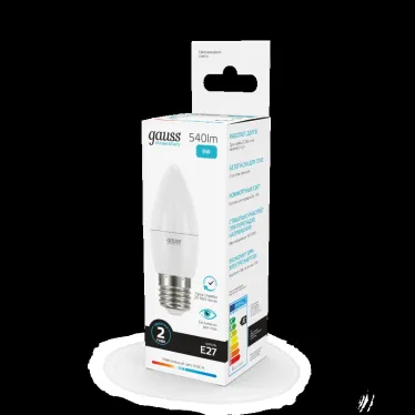 Лампа светодиодная LED 8 Вт 540 лм 4100К свеча нейтральный E27 AC 220В Elementary Gauss