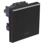 Avanti Переключатель одноклавишный модульный, , Черный матовый, 2 модуля