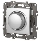 Светорегулятор поворотно-нажимной, 400ВА 230В, Эра Elegance, алюминий,14-4101-03