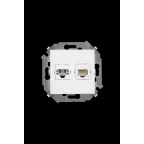 15 Розетка телефонная + компьютерная RJ11+RJ45 категория 5е белый
