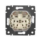 VALENA Розетка с заземлением со шторками с крышкой в рамку слоновая кость