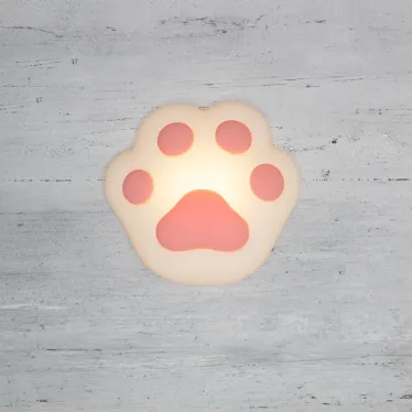 Ночник силиконовый Кошачья лапа розовый