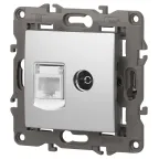 Розетка RJ45+TV, Эра Elegance, алюминий, 14-3110-03