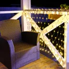 Гирлянда "Сеть" 1х1,5м, черный ПВХ, 160 LED Тёплый белый | 215-116 | NEON-NIGHT