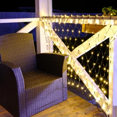 Гирлянда "Сеть" 1х1,5м, черный ПВХ, 160 LED Тёплый белый | 215-116 | NEON-NIGHT