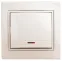 Выключатель Intro Plano 1-102-02 одноклавишный с подсветкой, 10А-250В, IP20, СУ, слоновая кость