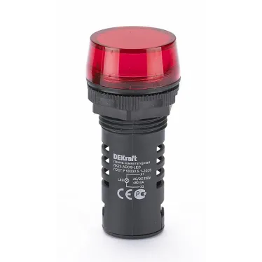 Лампа коммутационная ЛК-22 ADDS диам. 22мм LED красная 220В AC/DC